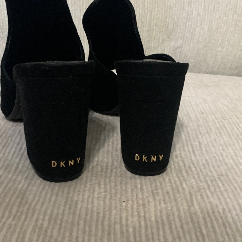 DKNY Black Open-Toe Suede Mules - Picture 4 of 7